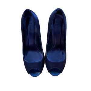 {Dunnes Stores} Satin Navy Heels - size 8